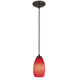 Champagne 1 Light 5 inch Oil Rubbed Bronze Pendant Ceiling Light in Red