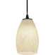 Champagne LED 5 inch Oil Rubbed Bronze Pendant Ceiling Light in White Stone