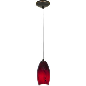 Sydney 1 Light 4 inch Oil Rubbed Bronze Pendant Ceiling Light in Red Sky, Incandescent, Cord