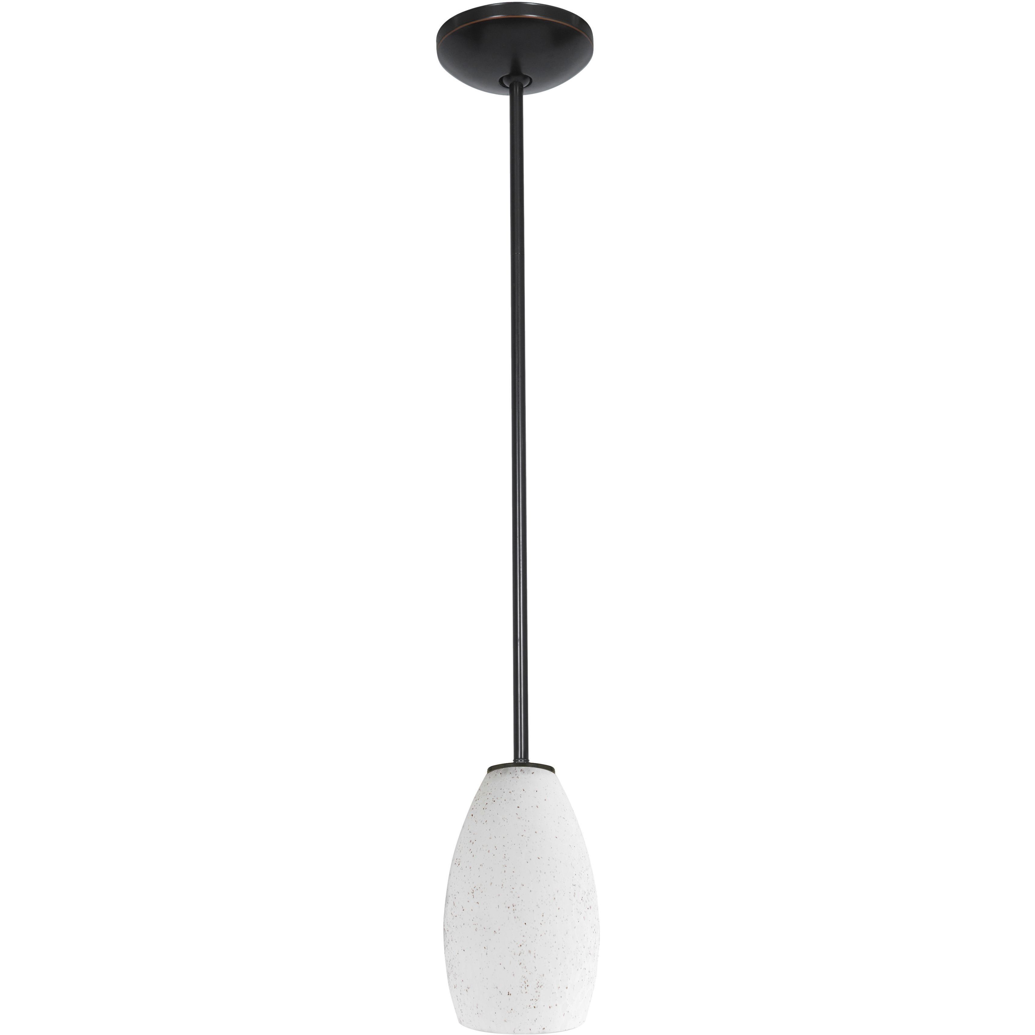 Champagne 1 Light 5 inch Oil Rubbed Bronze Pendant Ceiling Light in White Stone