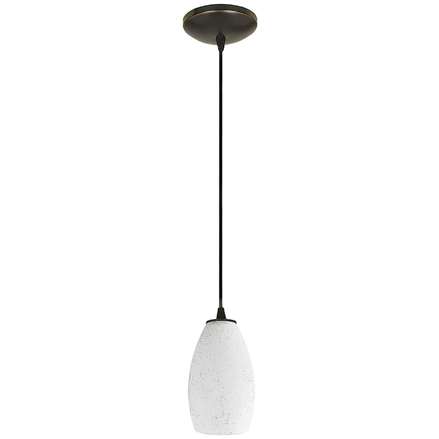 Champagne LED 5 inch Oil Rubbed Bronze Pendant Ceiling Light in White Stone