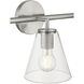 Katie 3 Light 24 inch Brushed Steel Vanity/Bath Bar Wall Light