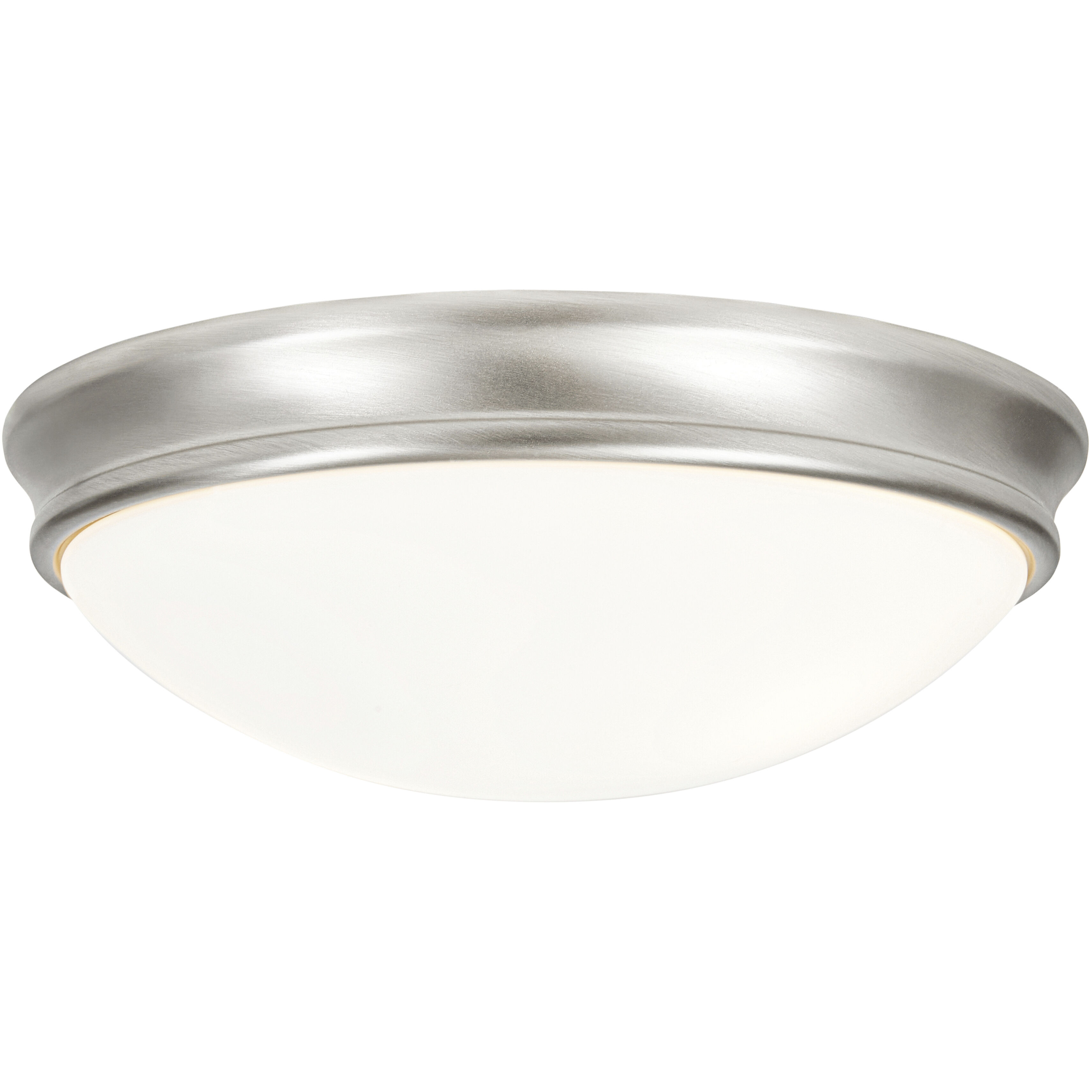 Atom 2 Light 12.5 inch Brushed Steel Flush Mount Ceiling Light in 2700K