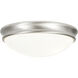 Atom 2 Light 12.5 inch Brushed Steel Flush Mount Ceiling Light in 2700K