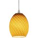 Brandy FireBird LED 6 inch Brushed Steel Pendant Ceiling Light in Amber Firebird