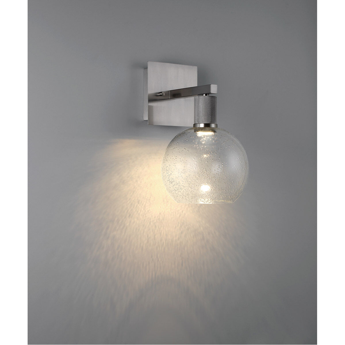 Port Nine LED 8 inch Brushed Steel Wall Sconce Wall Light in Seeded