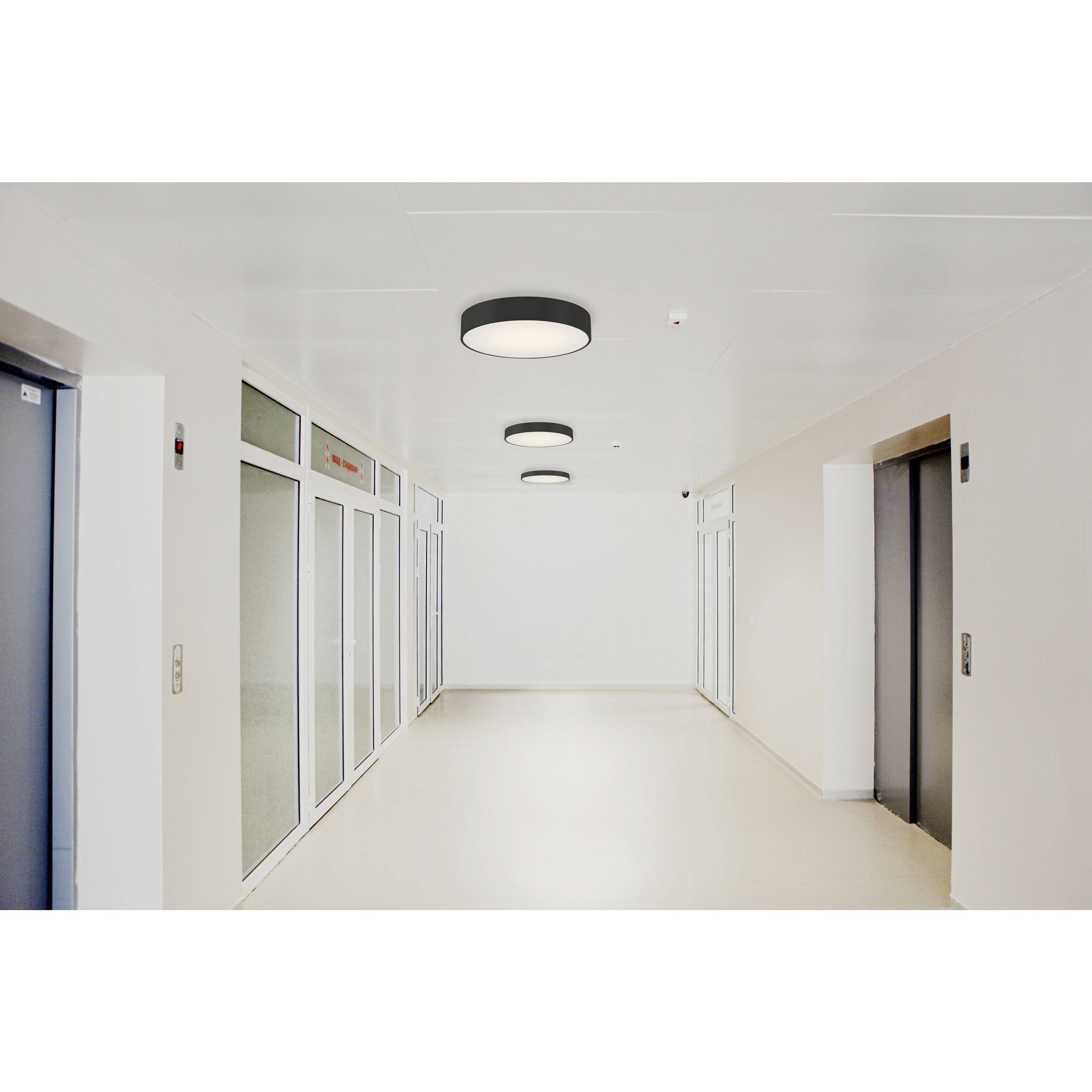 Como LED 13.75 inch Black and White Flush Mount Ceiling Light