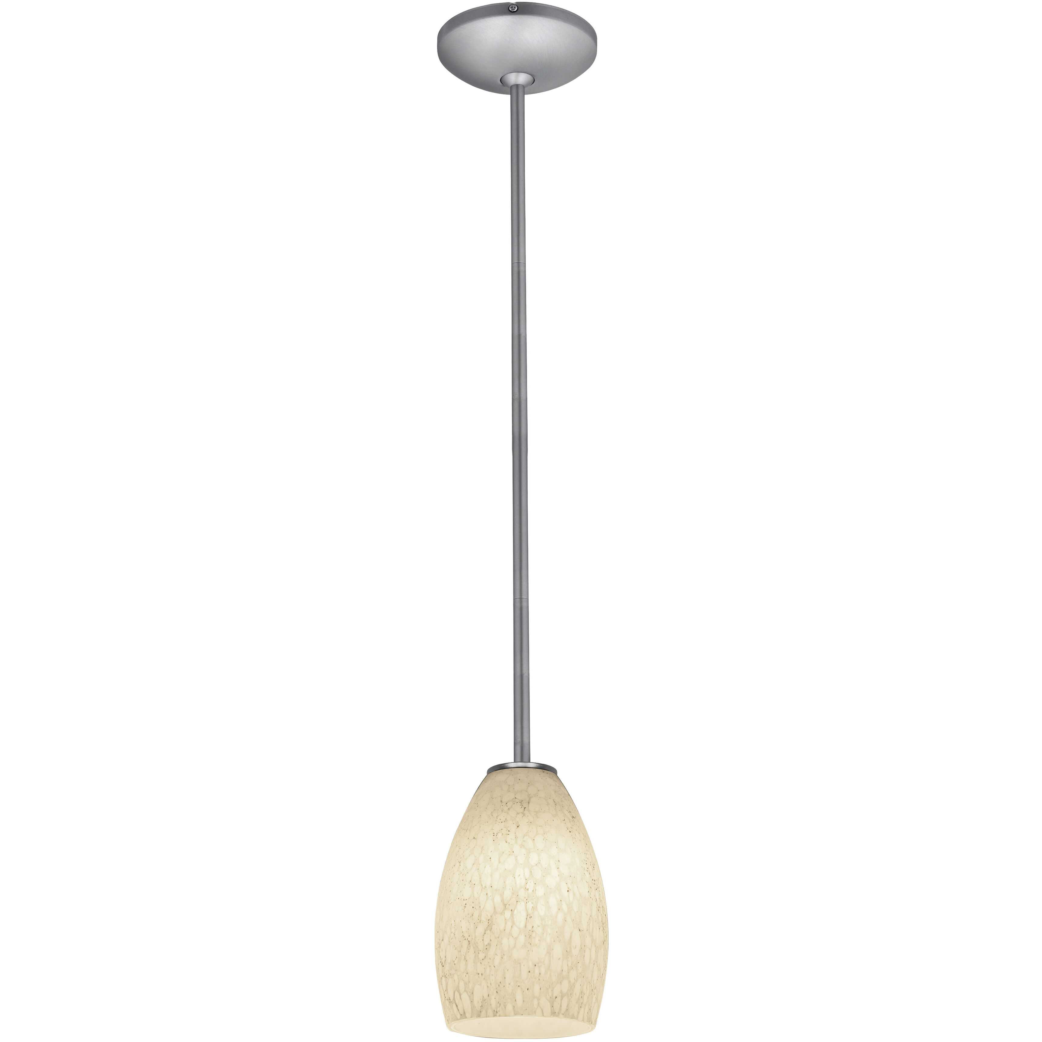 Champagne 1 Light 5 inch Brushed Steel Pendant Ceiling Light in White Stone