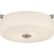Rachel 2 Light 15 inch Brushed Steel Flush Mount Ceiling Light