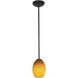 Brandy FireBird LED 6 inch Oil Rubbed Bronze Pendant Ceiling Light in Amber Firebird