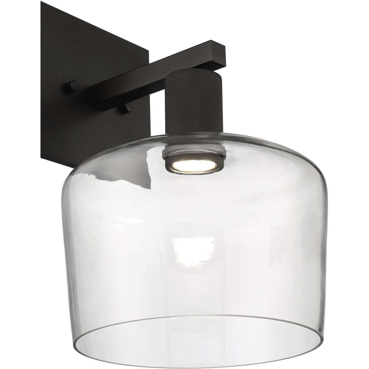 Port Nine Wall Sconce Wall Light in Clear, Matte Black