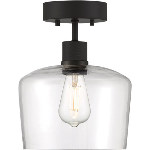 Port Nine LED 9 inch Matte Black Semi-Flush Ceiling Light