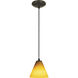 Martini 1 Light 7.25 inch Oil Rubbed Bronze Pendant Ceiling Light in Amber