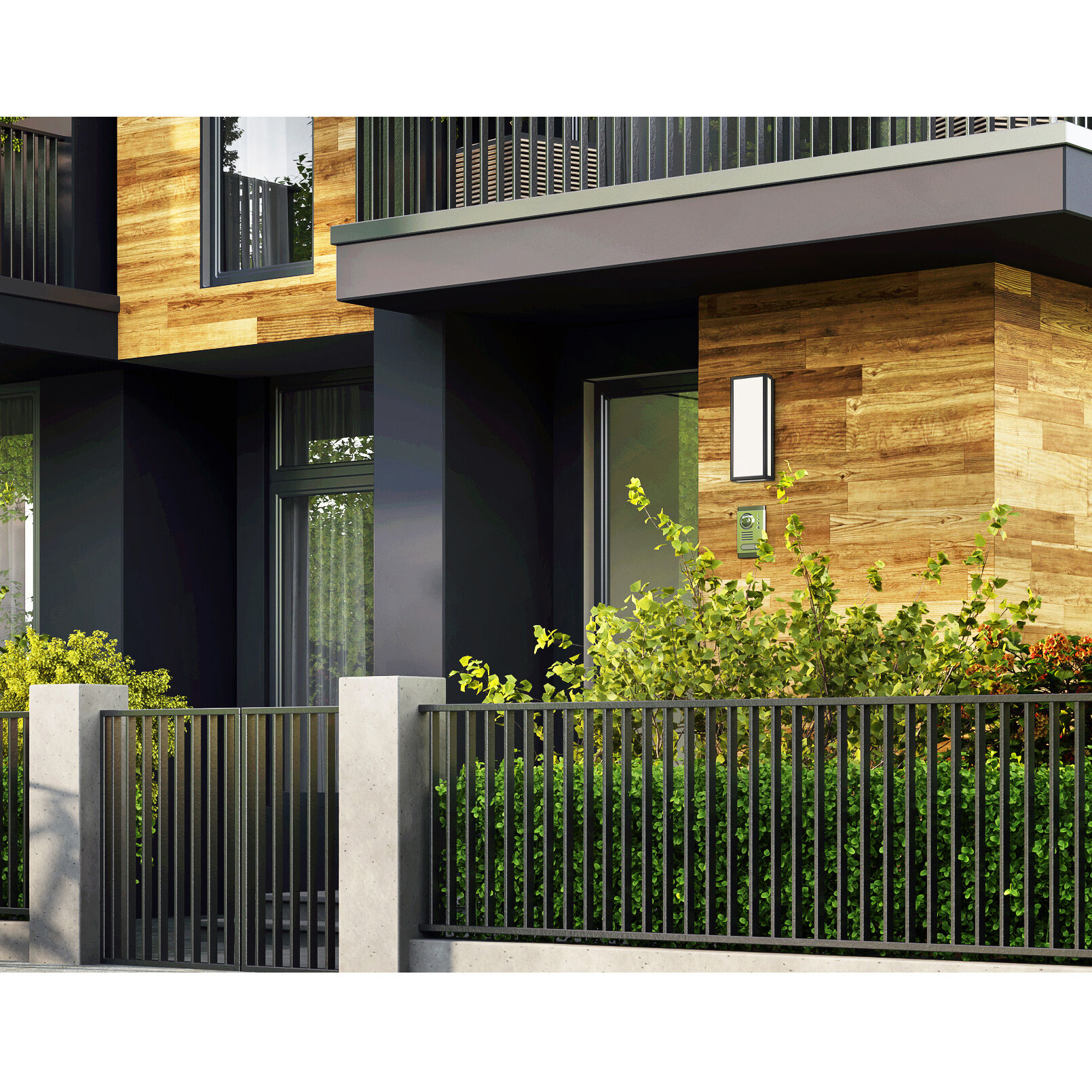 GEO 1 Light 18 inch Black Outdoor Wall Sconce