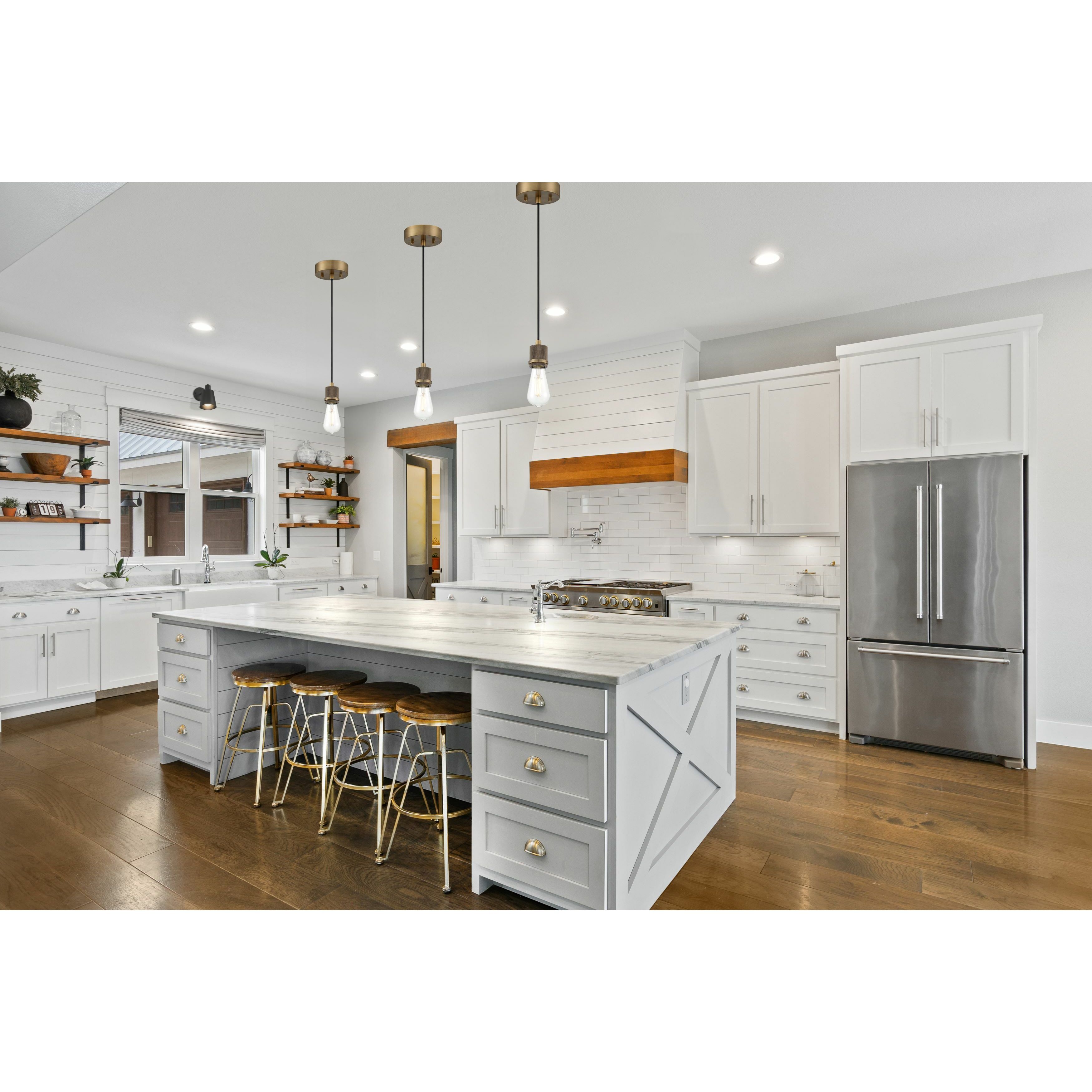 Port Nine 1 Light 2.25 inch Antique Brushed Brass Pendant Ceiling Light