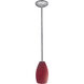 Champagne LED 5 inch Brushed Steel Pendant Ceiling Light in Red