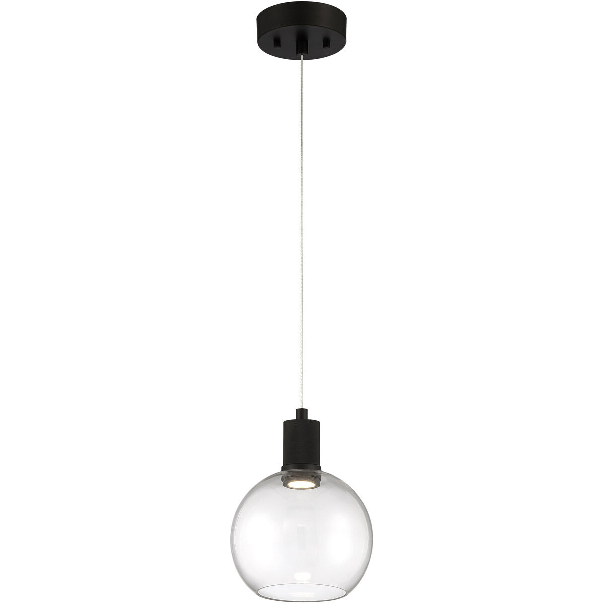 Port Nine LED 7.5 inch Matte Black Pendant Ceiling Light in Clear