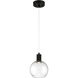 Port Nine LED 7.5 inch Matte Black Pendant Ceiling Light in Clear