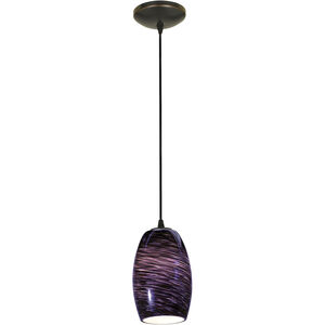 Chianti LED 5 inch Oil Rubbed Bronze Pendant Ceiling Light in Purple Swirl