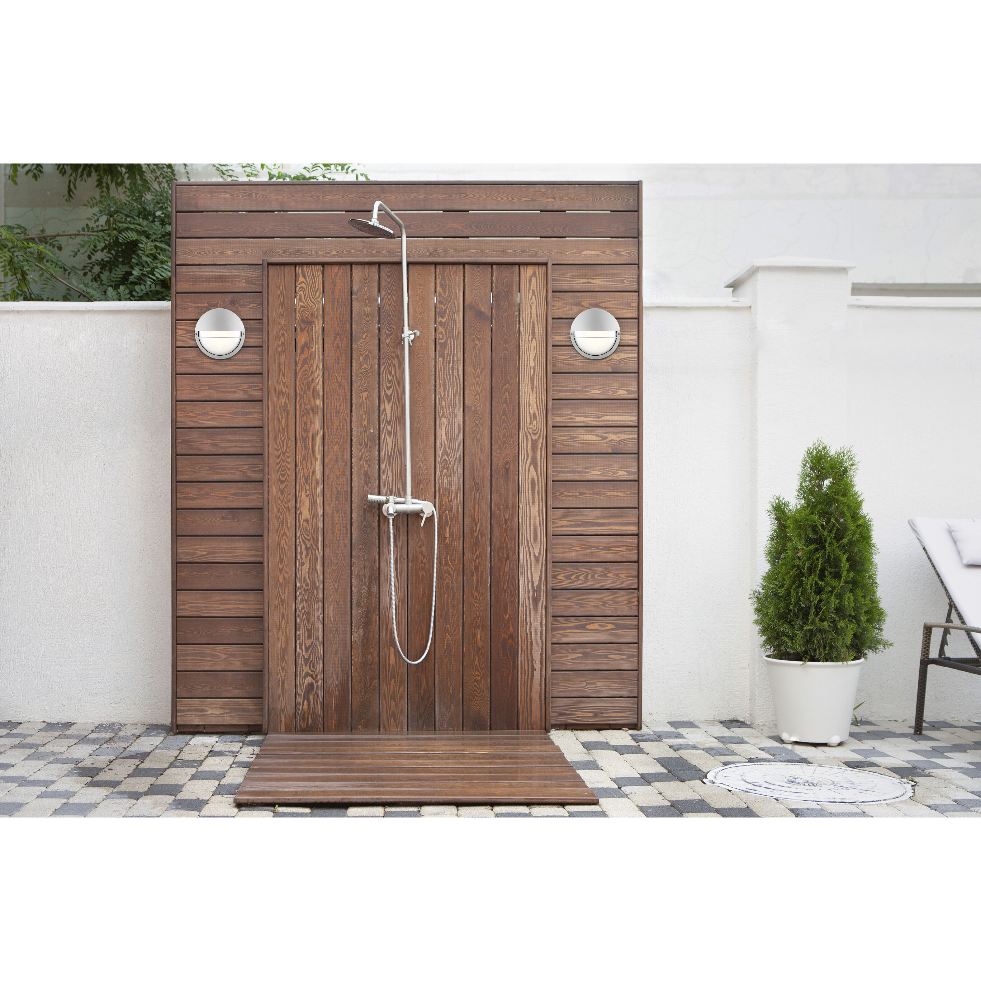 Clifton LED 9.75 inch Satin Outdoor Bulkhead