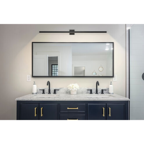 Cisco LED 48 inch Matte Black and White Bath Vanity Wall Light