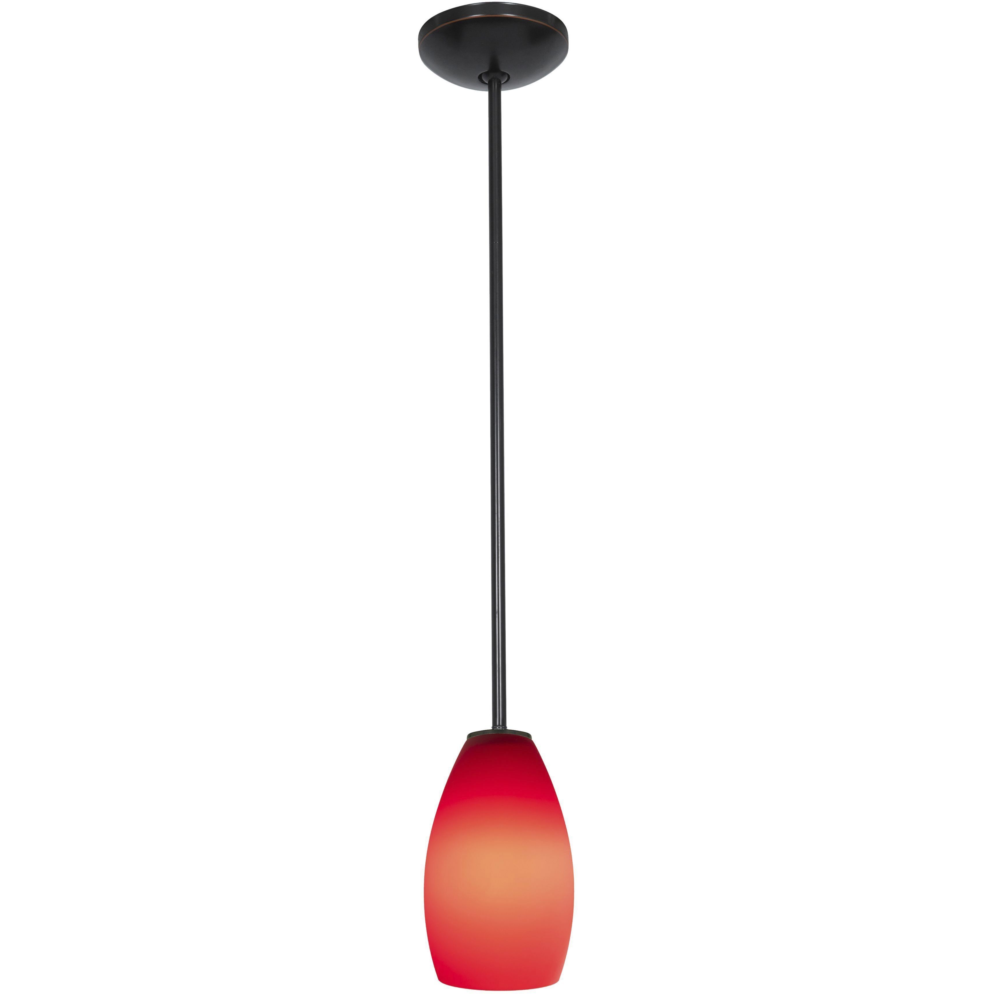 Champagne LED 5 inch Oil Rubbed Bronze Pendant Ceiling Light in Red