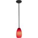 Champagne LED 5 inch Oil Rubbed Bronze Pendant Ceiling Light in Red