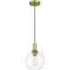 Chantelle 1 Light 8 inch Antique Brushed Brass Pendant Ceiling Light
