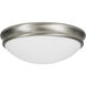 Atom 2 Light 12.5 inch Brushed Steel Flush Mount Ceiling Light in 2700K