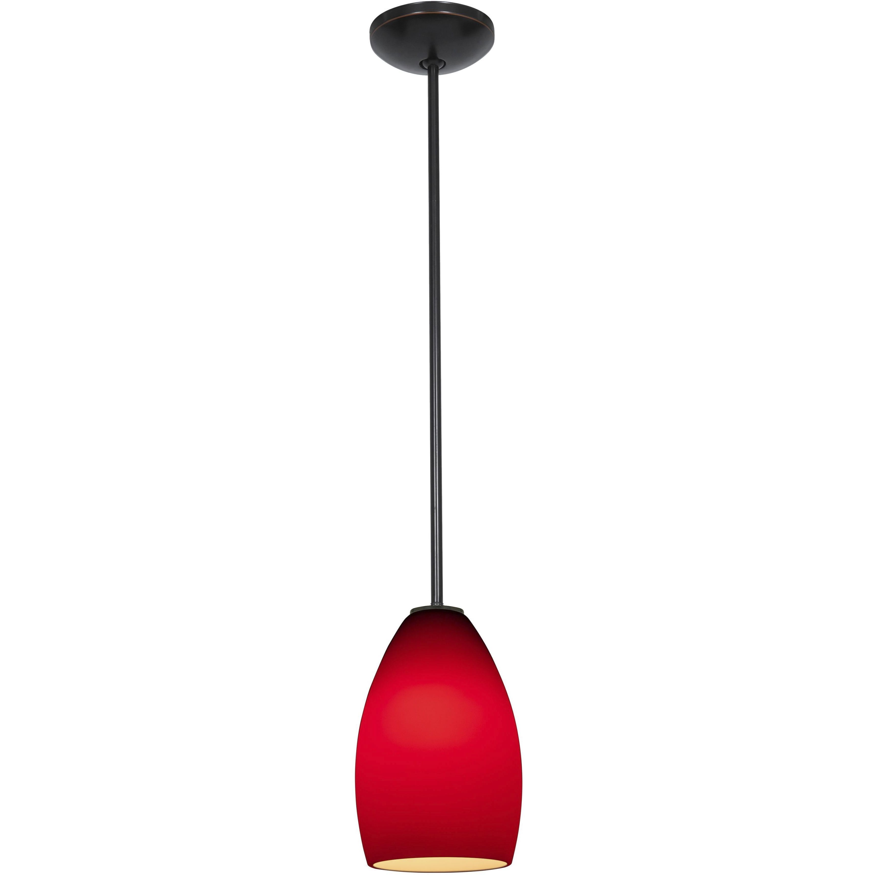 Champagne LED 5 inch Oil Rubbed Bronze Pendant Ceiling Light in Red