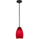 Champagne LED 5 inch Oil Rubbed Bronze Pendant Ceiling Light in Red