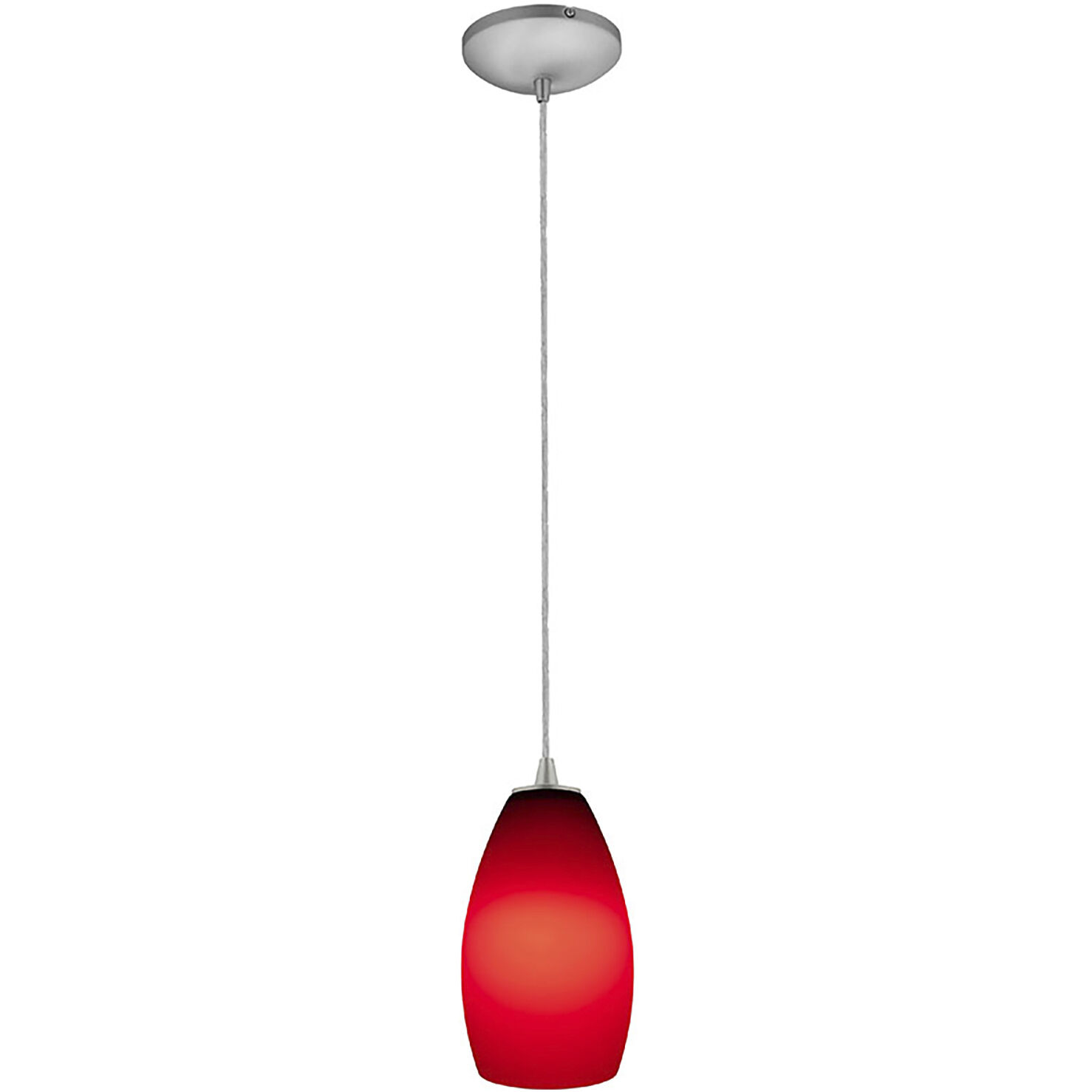 Champagne LED 5 inch Brushed Steel Pendant Ceiling Light in Red