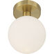 Michelle 7 inch Antique Brass Semi Flush Ceiling Light