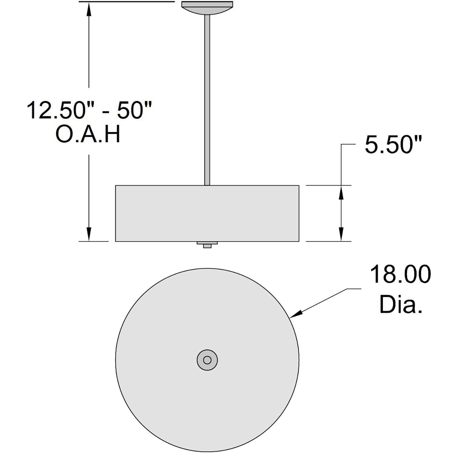 Mid Town LED 18 inch Brushed Steel Pendant Ceiling Light
