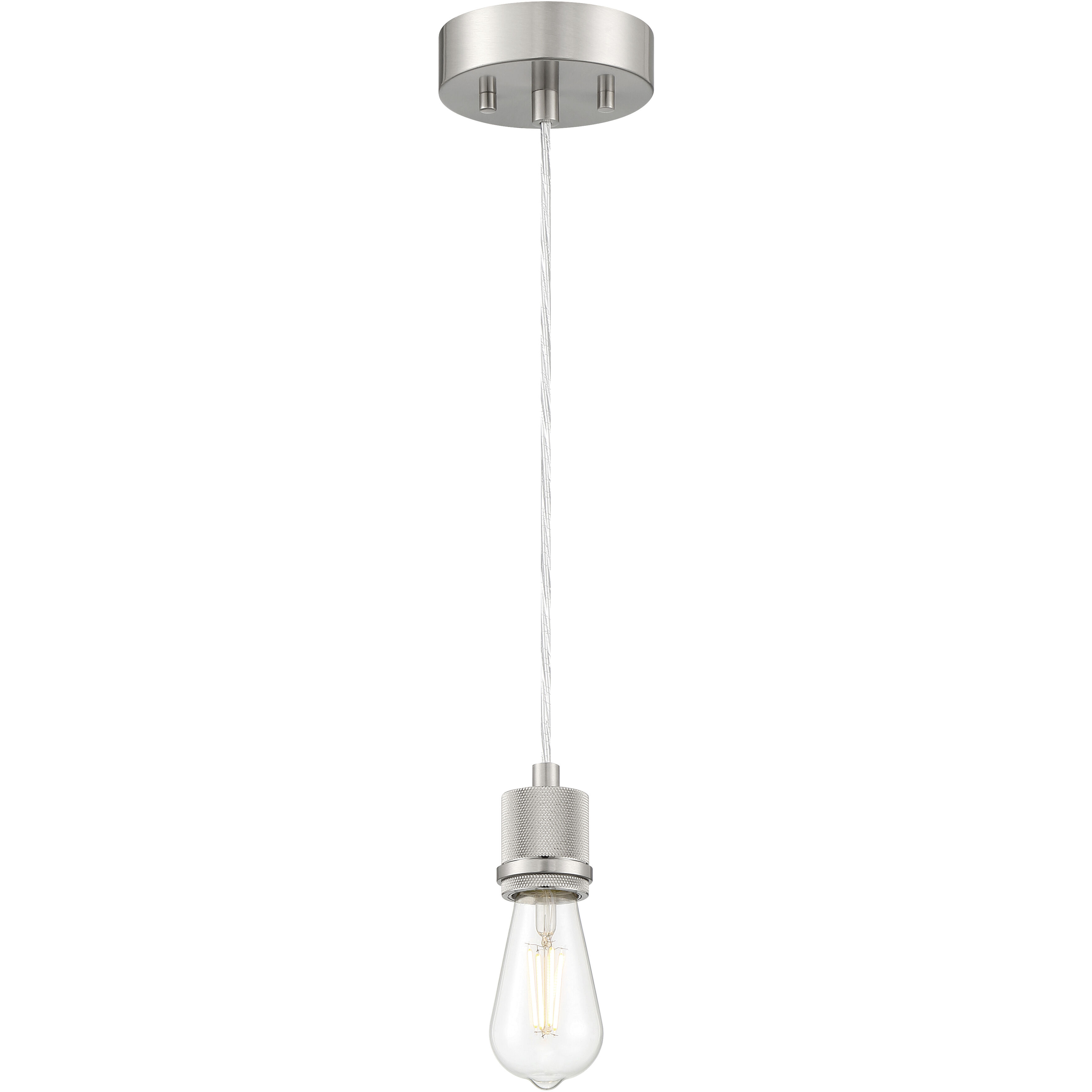 Port Nine Bare 1 Light 2.25 inch Brushed Steel Pendant Ceiling Light