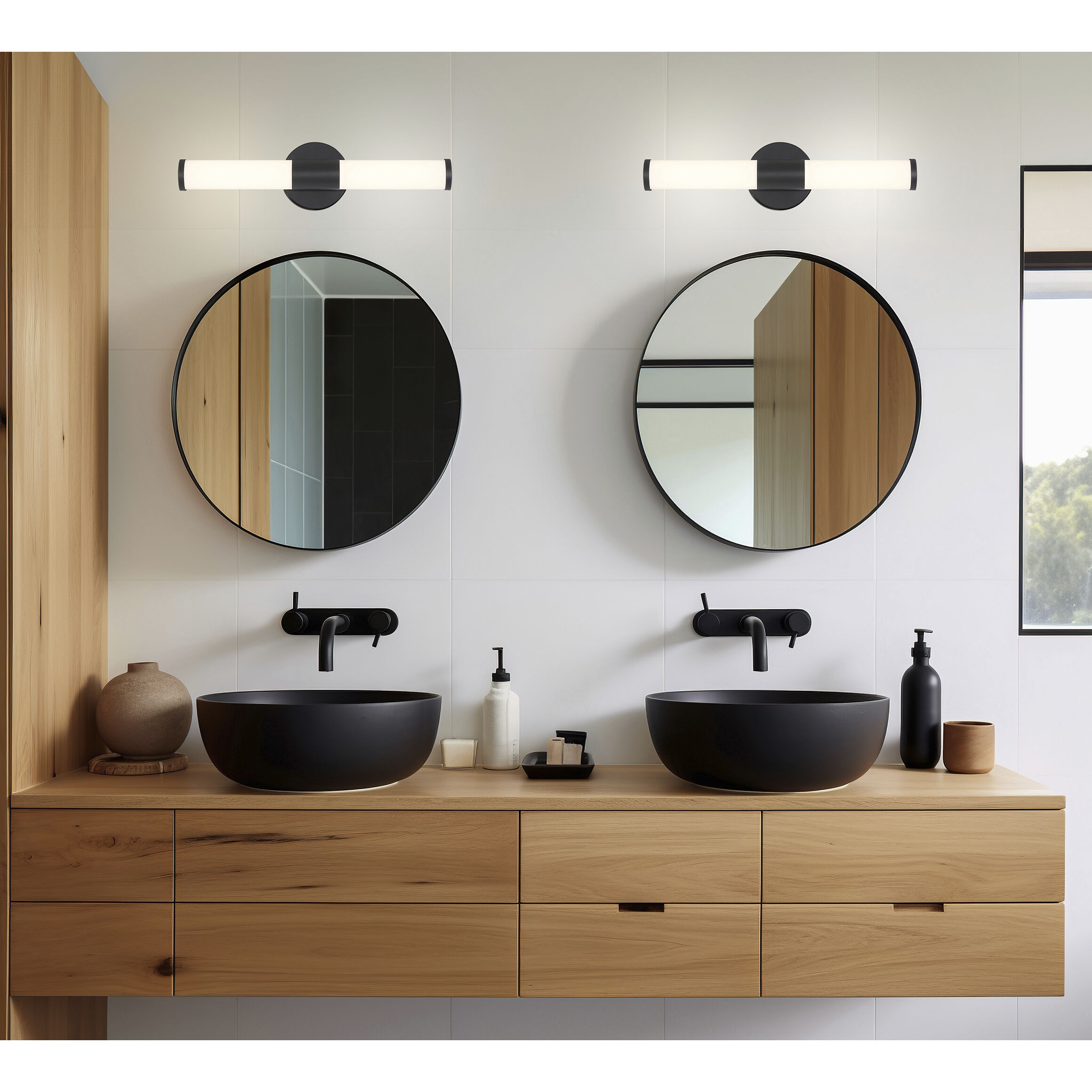 Retreat 1 Light 18 inch Matte Black Bath Vanity Wall Light, Small 