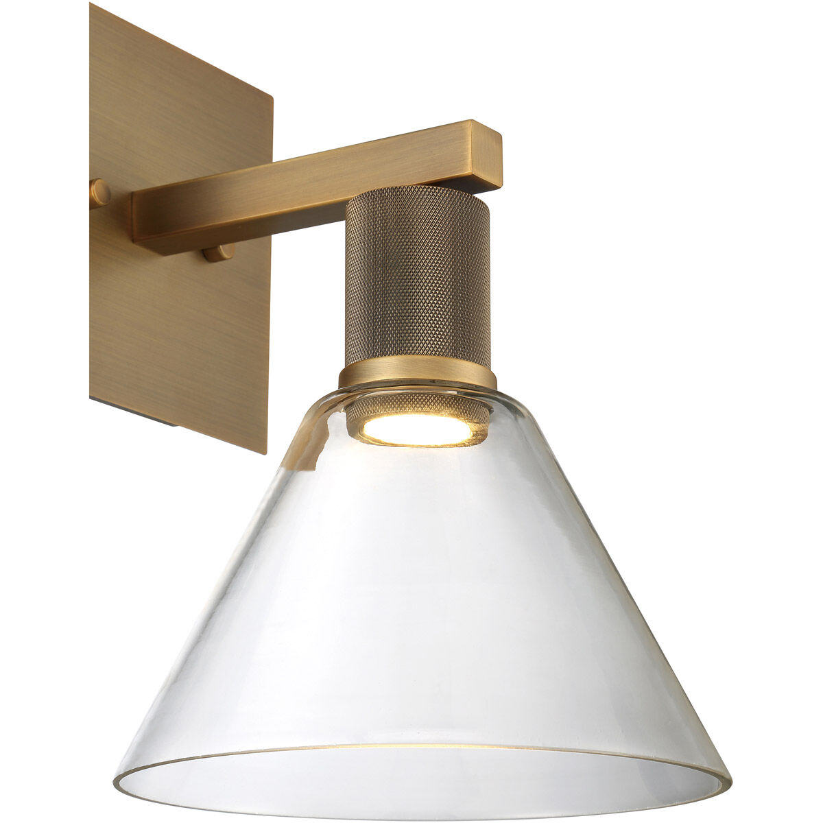 Port Nine LED 8 inch Antique Brushed Brass Wall Sconce Wall Light in Clear