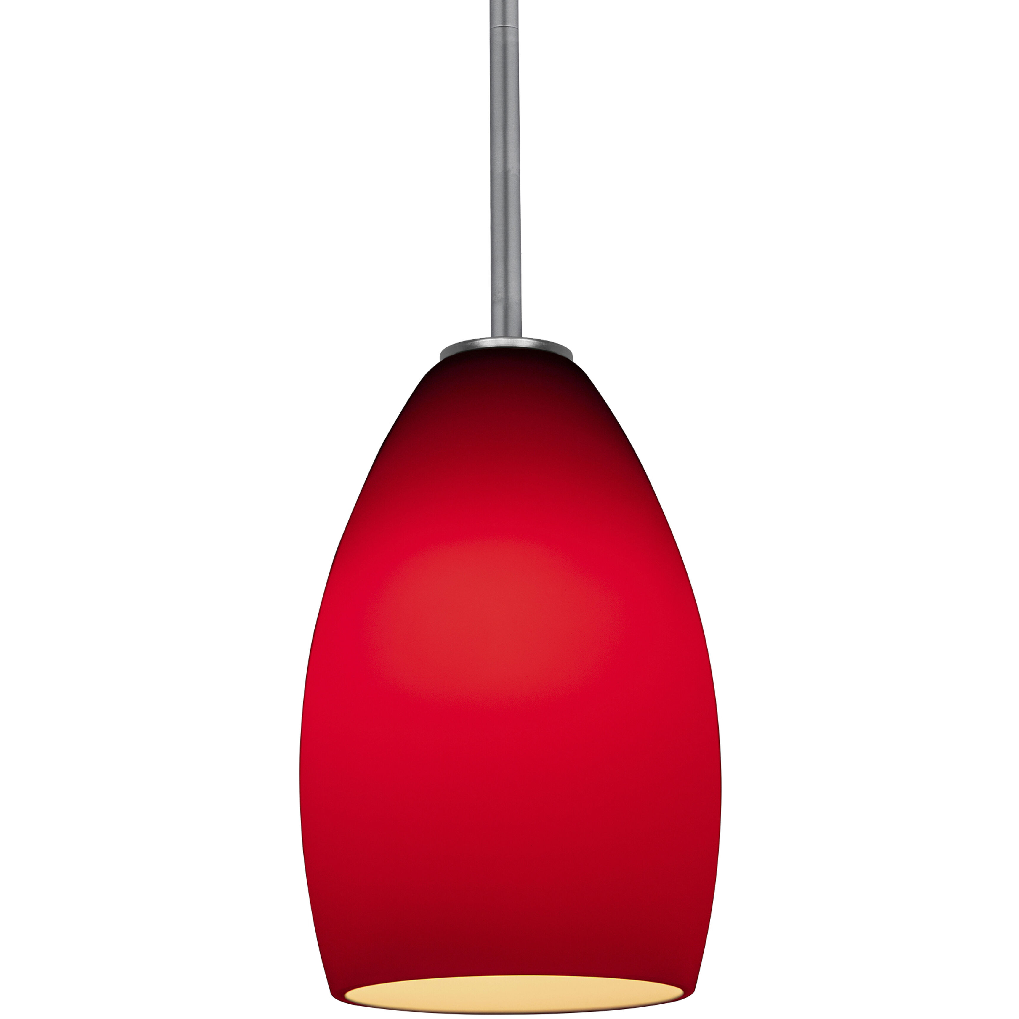 Champagne LED 5 inch Brushed Steel Pendant Ceiling Light in Red