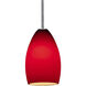 Champagne LED 5 inch Brushed Steel Pendant Ceiling Light in Red