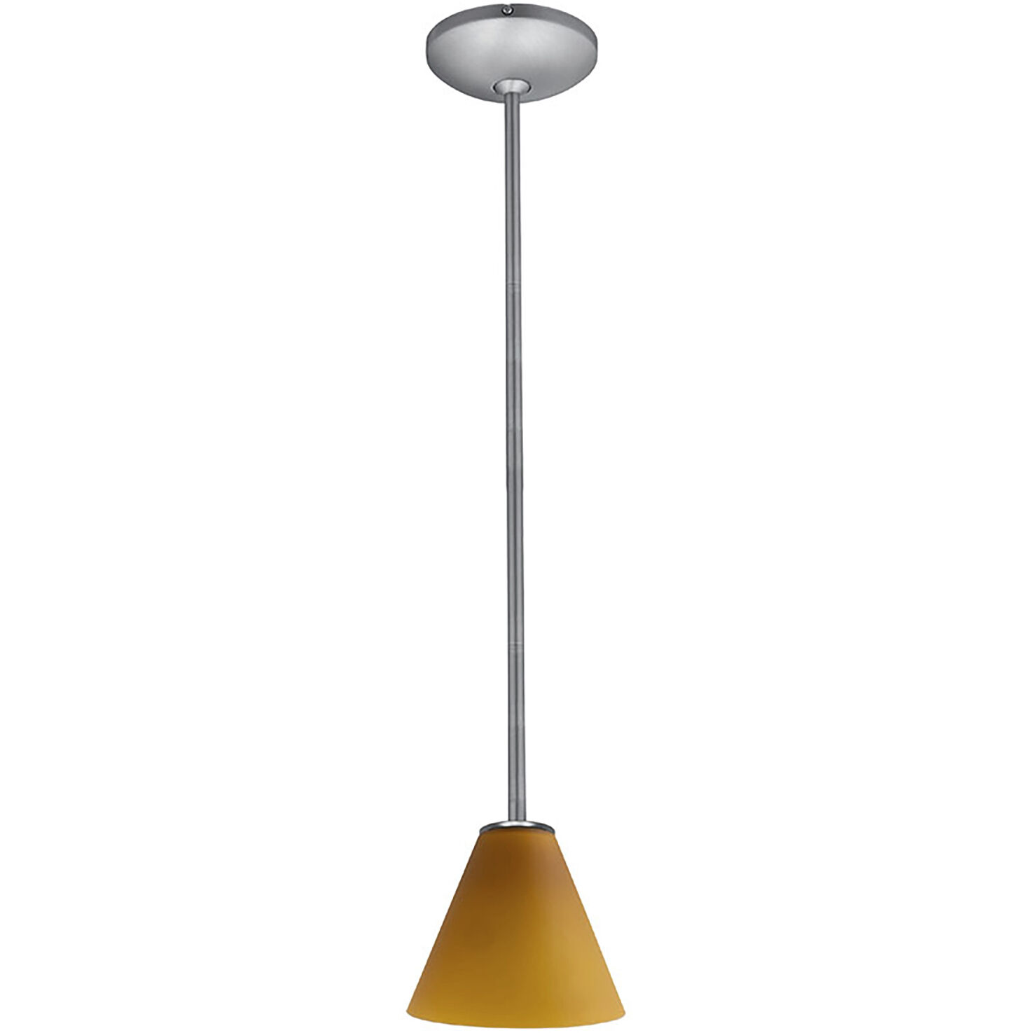 Martini 1 Light 7.25 inch Brushed Steel Pendant Ceiling Light in Amber