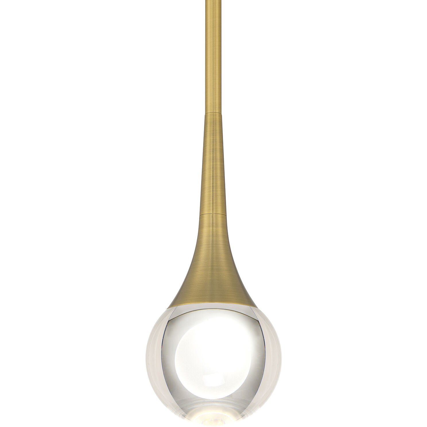 Georgia LED 4 inch Antique Brushed Brass and Crystal Clear Pendant Ceiling Light