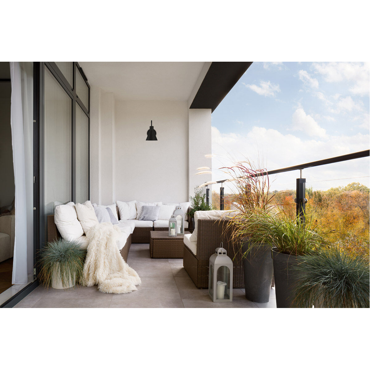 Solano LED 12 inch Black Outdoor Wall Sconce