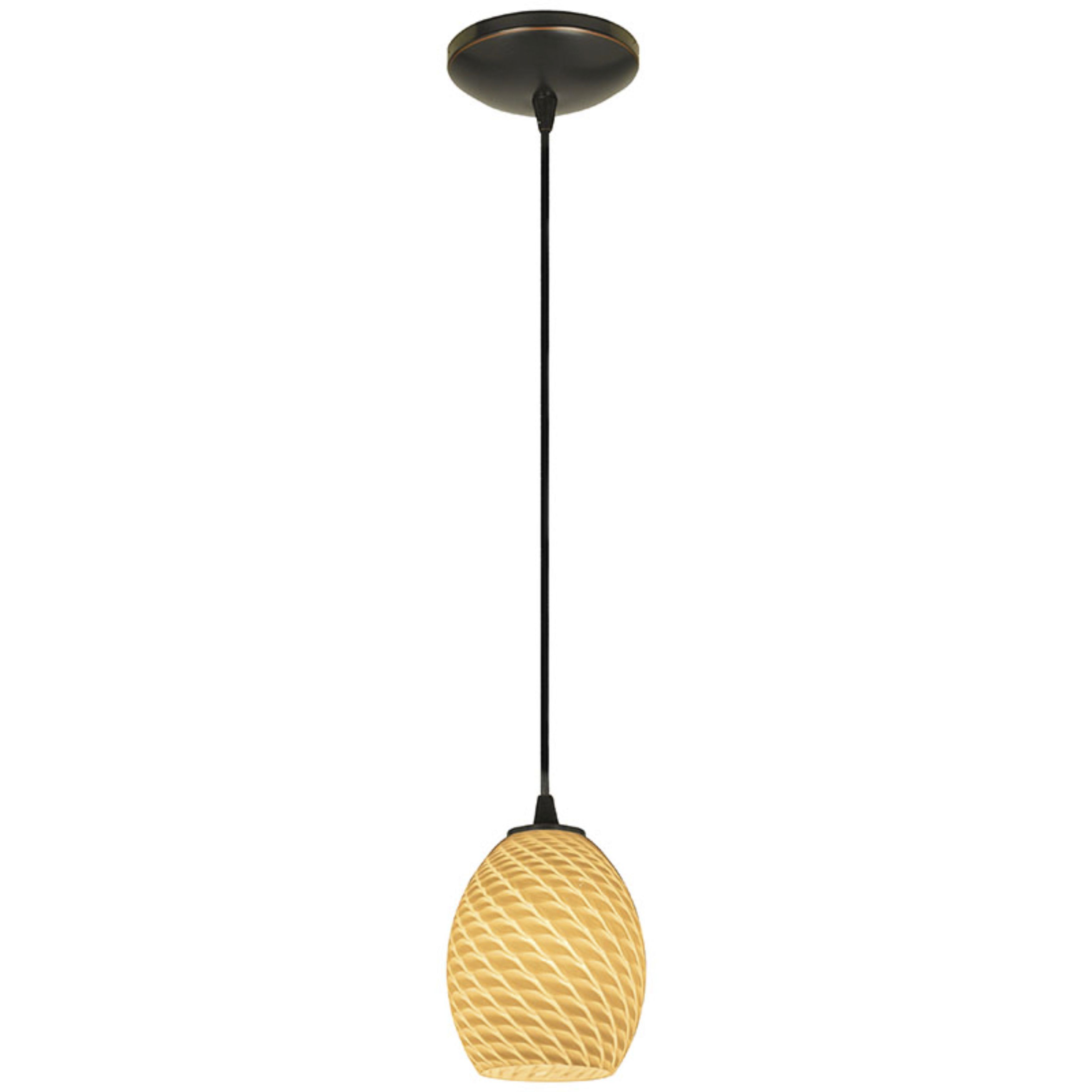 Brandy FireBird 1 Light 6 inch Oil Rubbed Bronze Pendant Ceiling Light in White Firebird, Cord