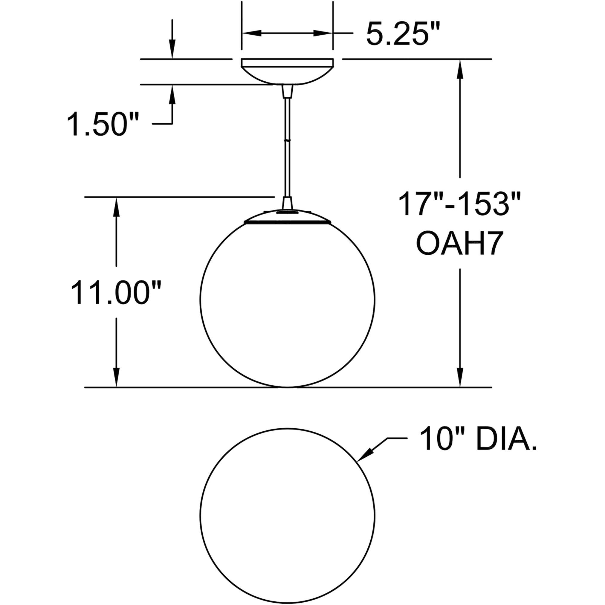Pearl 10 inch Matte Black Pendant Ceiling Light