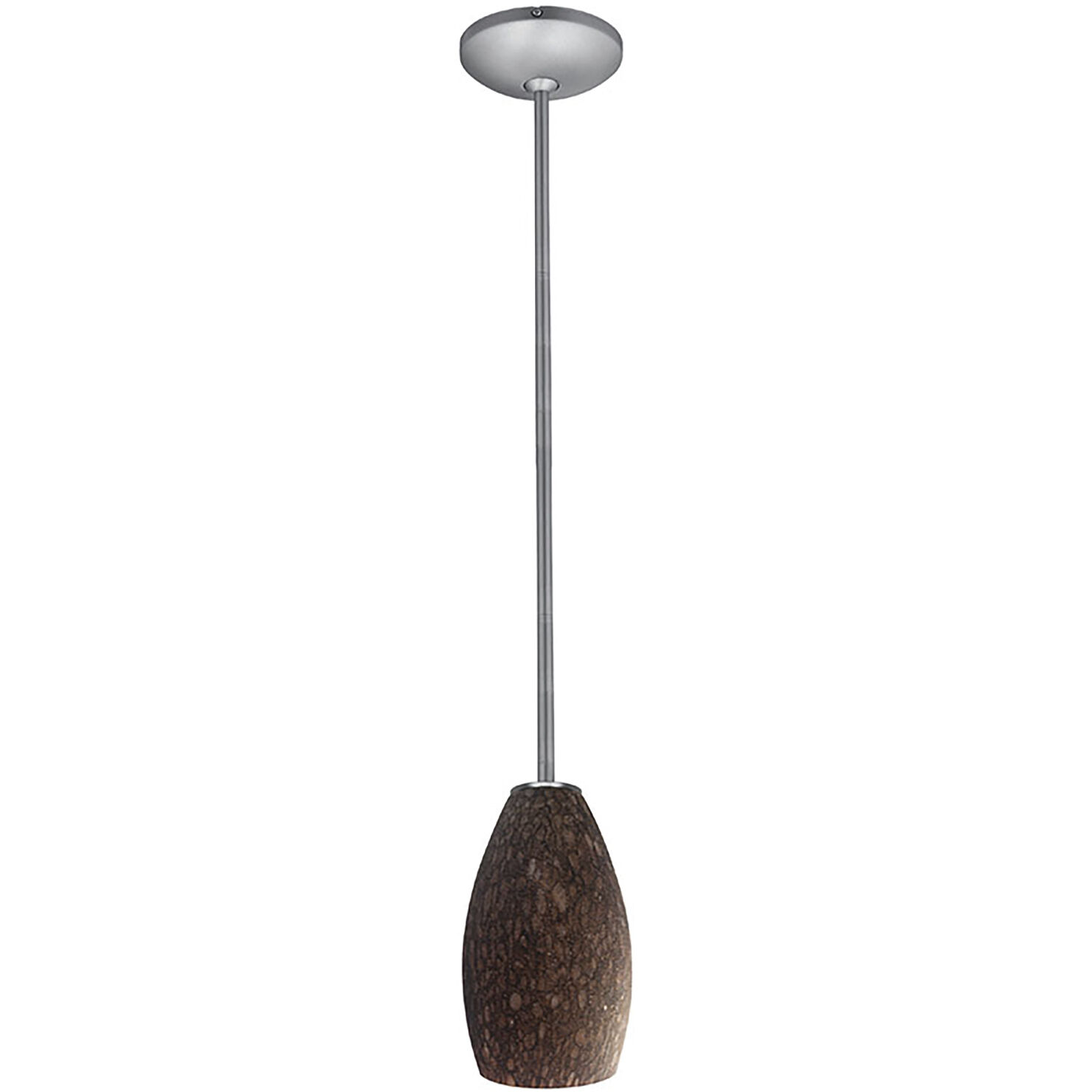 Champagne 1 Light 5 inch Brushed Steel Pendant Ceiling Light in Brown Stone