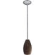 Champagne 1 Light 5 inch Brushed Steel Pendant Ceiling Light in Brown Stone