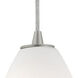 Champagne 1 Light 5 inch Brushed Steel Pendant Ceiling Light in Opal