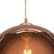 Glow 1 Light 12 inch Brushed Copper Pendant Ceiling Light