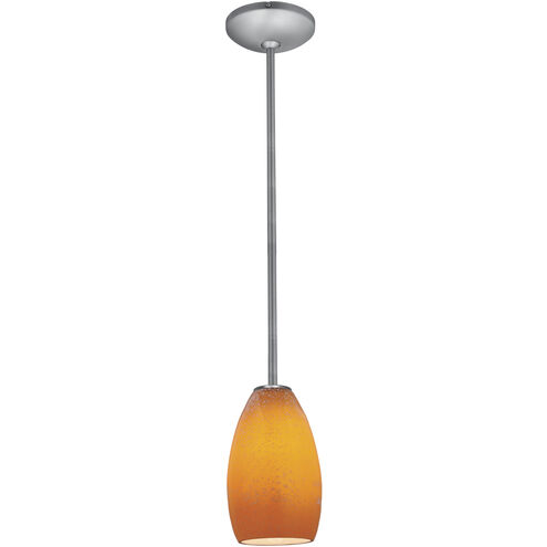 Champagne LED 5 inch Brushed Steel Pendant Ceiling Light in Maya