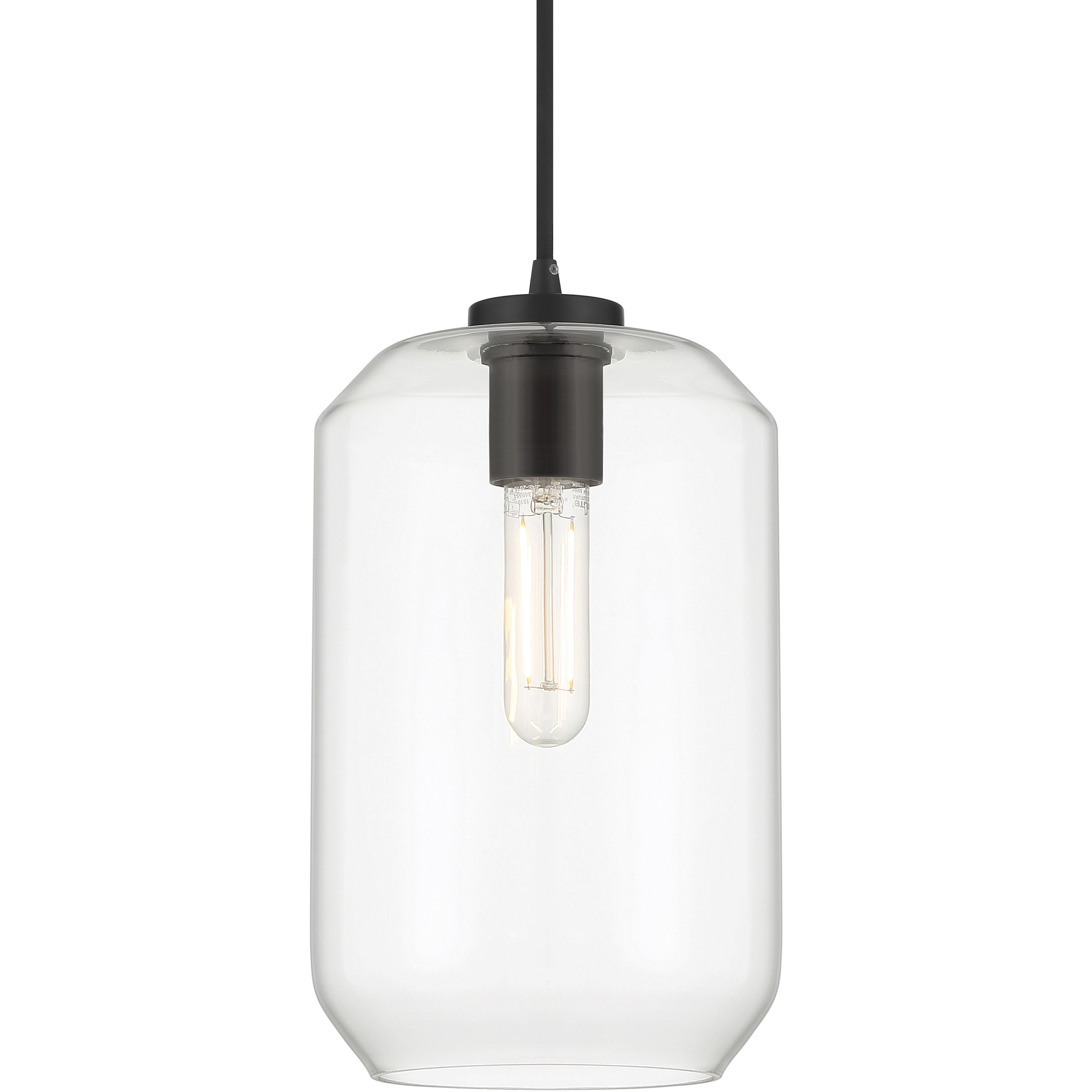 Clarity 7 inch Black Pendant Ceiling Light